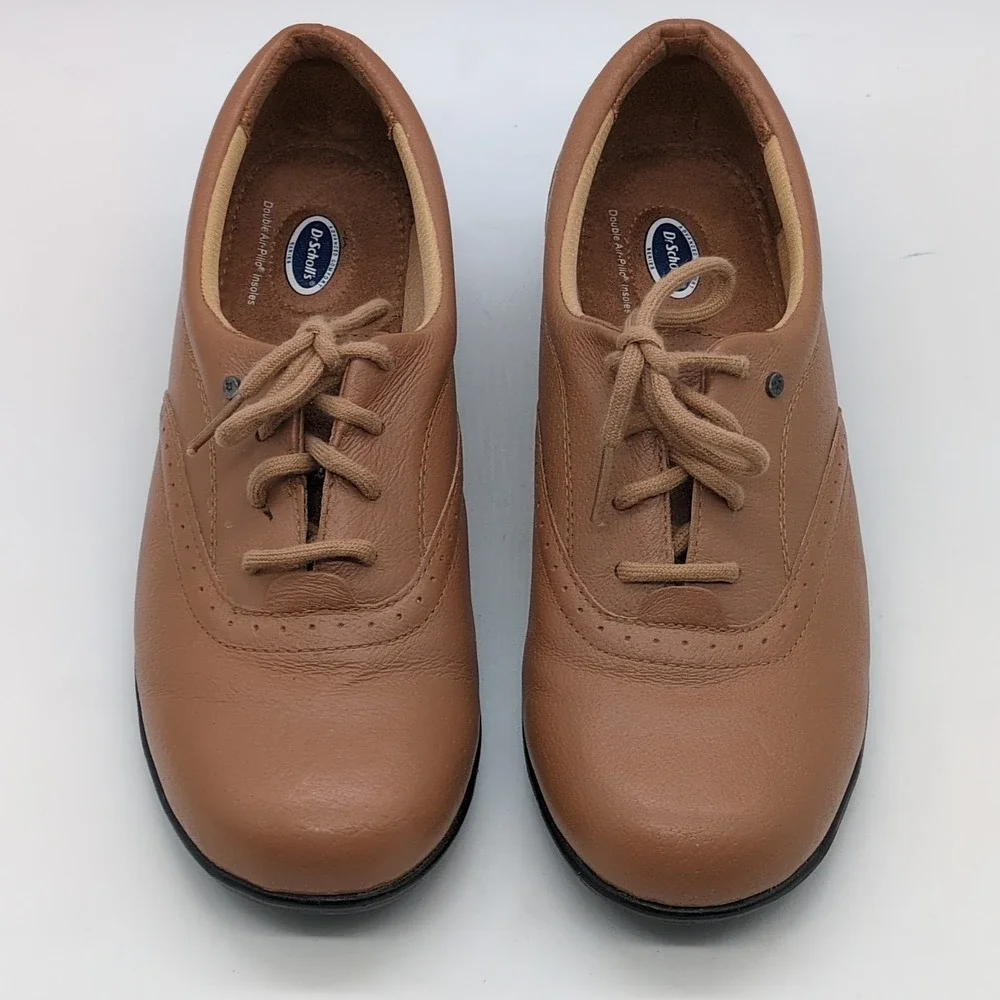 Dr. Scholl's Shoes Womens Beige 9‎ Leather Walking Oxfords Air Pillo E6Y-2X